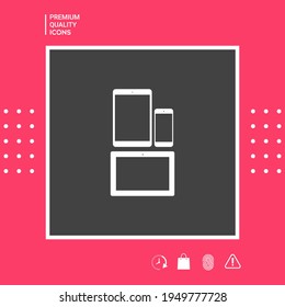 Different modern personal gadgets. Tablet, phone icon. Element for your design