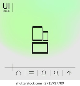 Diferentes aparatos personales modernos. Tablet, icono de teléfono. Elemento para su diseño