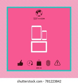 Different modern personal gadgets. Tablet, phone icon