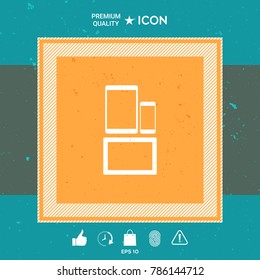 Different modern personal gadgets. Tablet, phone icon