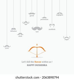 Different moustache illustrated creativity for Dussehra | Ravana Within Us