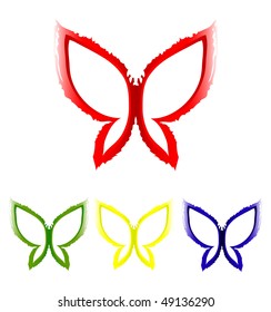 different multicolored butterflies - vector illustration