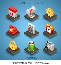 Different multicolored icons drawn in vector