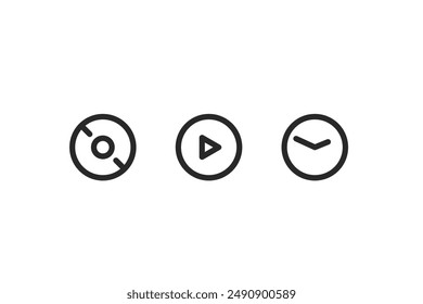 Diferentes iconos multimedia conjunto de Vector aislado sobre fondo blanco