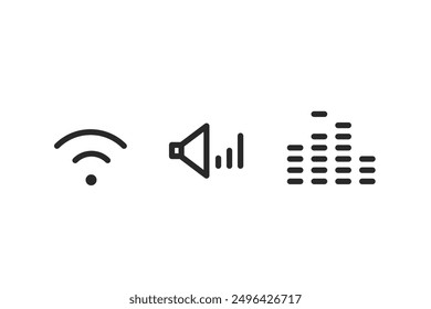 Diferentes iconos multimedia Vector conjunto aislado sobre fondo blanco