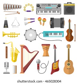 Different music instruments vector and music instruments