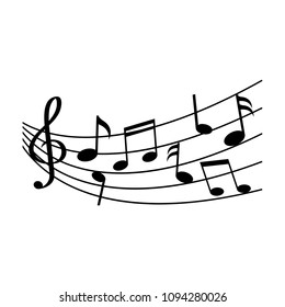 Different music notes. Vector illustration