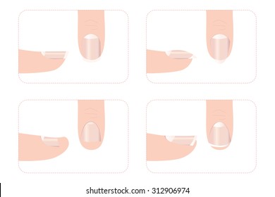 Different nail shapes with fingers 