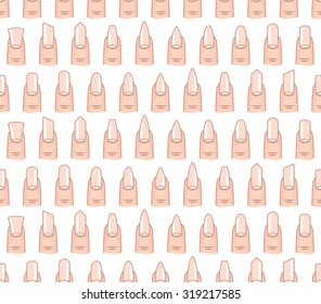 Different  nails shape  seamless vector pattern