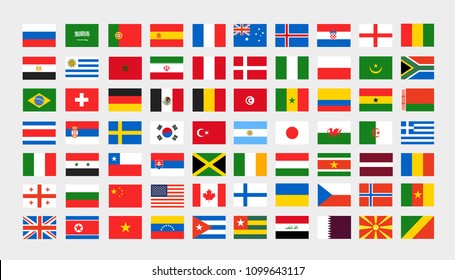 Different national flags clip-art. Vector collection