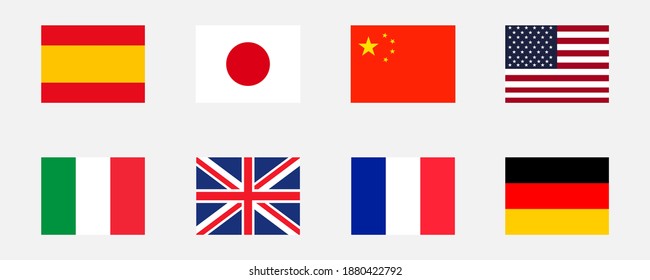 Different national flags great countries