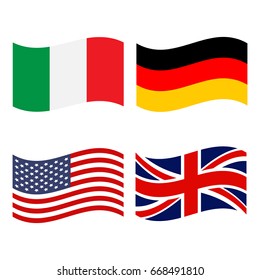 different national flags set