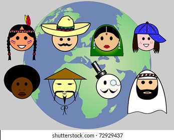 Different nationalities from all over the world