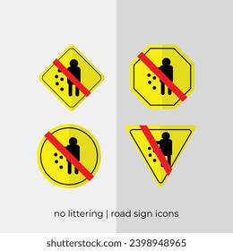 diferente no ensuciar colección de vectores de señalización de ruta en iconos amarillos