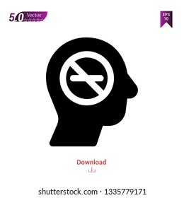 different no-smoking icon isolated on white background. Best modern. Graphic design, mobile application, user interface. Editable stroke. EPS10 format vector illustration