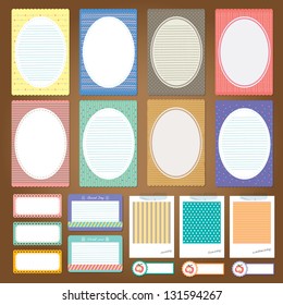 different note paper design set - scrapbook elements