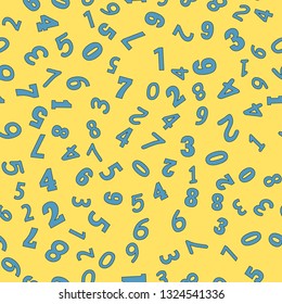 Different numbers education, school concept. Seamless vector EPS 10 pattern. Flat style