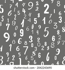 Different numbers, education, school concept. Seamless vector EPS 10 pattern. Flat style