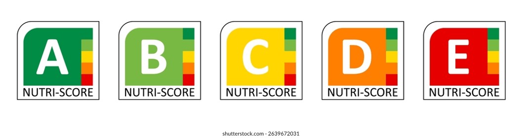 Different nutrition score labels are displayed, highlighting categories from healthy choices to less favorable options. They serve as a guide for making informed dietary decisions.