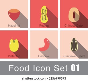 Different Nuts Set Isolated On colorful Background