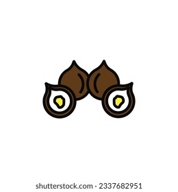 different nuts vector type icon