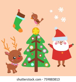 Different objects for Christmas and New Year. 