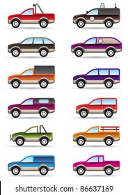 Different off road and SUV cars  - vector illustration