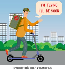 Different options for delivery service. The concept of courier service. Delivery of the parcel by an employee or courier. Vector illustration