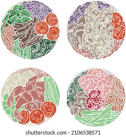 different options for poke and bowls in color