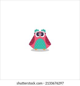 Different Owl kids. Cute baby birds in various poses vector.