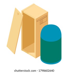 Different packaging icon. Isometric illustration of different packaging vector icon for web