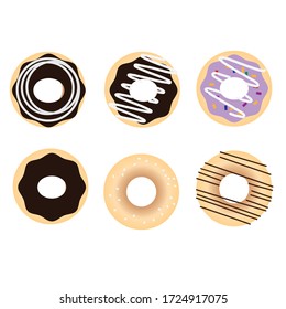 Different page donuts, dessert concept.