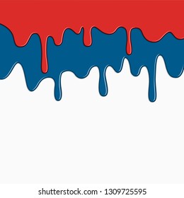 Different paint dripping, abstract blob on background. Vector illustration.