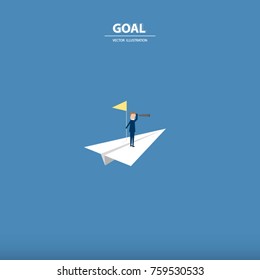 A different paper rocket flying out from others. Business concept of talent, leadership, teamwork, creativity and recruitment. Vector illustration.