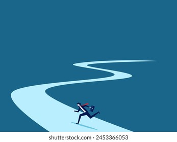 Different paths. Businessmen follow the path of business opportunities