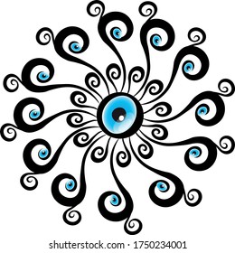 Different patterns created from Turkish evil eye beads