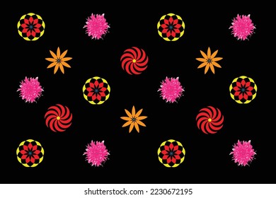 Different patterns of flower shape designs