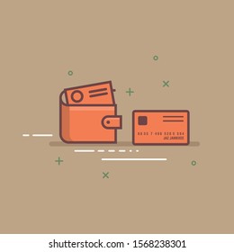different payment option like credit card, net banking, cash, debit card vector