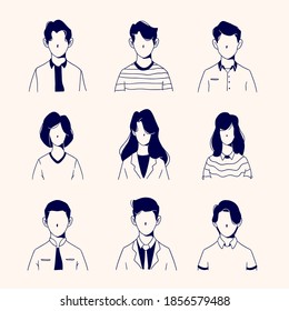 different people avatars, man character, woman character