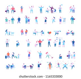 Different People Big Vector Set. Flat Illustration.