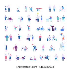 Different people big vector set.  Flat illustration.