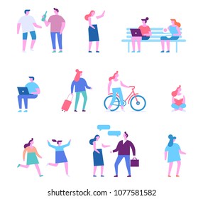 Different people characters. Set 3. Flat vector illustration isolated on white.