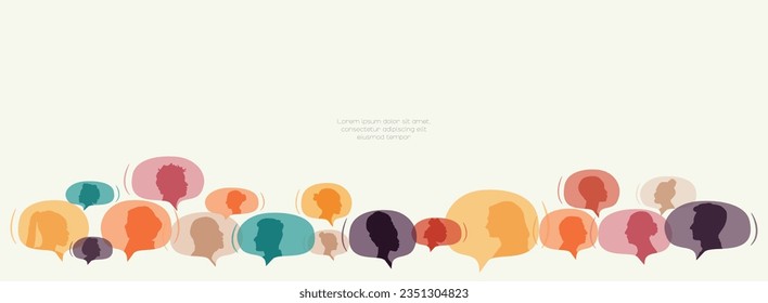 Different people in chat bubbles. Communication concept.