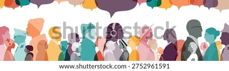 Different people with chat bubbles. Communication concept.