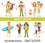 different people on vacation