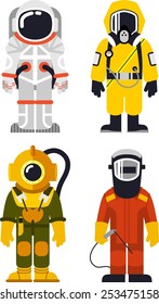 Different people professions characters in flat style