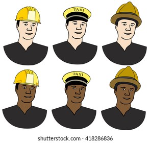 Different people professions characters set