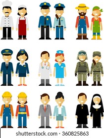 Different People Professions Occupation Characters Man Stock Vector ...