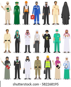 Different people professions occupation characters man and woman set in flat style isolated on white background. Templates for infographic, sites, banners, social networks. Vector illustration