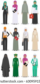 Different people professions occupation characters woman set in flat style isolated on white background. Templates for infographic, sites, banners, social networks. Vector illustration.